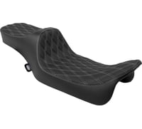 Drag specialties Predator III Seat - Extended Reach - Double Diamnd - Silver Stitching - FLH/FLT '08-'24