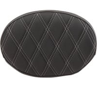 Drag specialties Oval Sissy Bar Pad - Double Diamond - SIlver Stitch - FL '99-'22