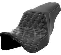 Saddlemen Step-Up Seat - Front Lattice Stitch - Dark Gray Stitch - FLH/FLT '08-'23