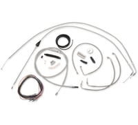 La choppers Handlebar Cable/Brake Line Kit - Complete - 12" - 14" Handlebars - Stainless