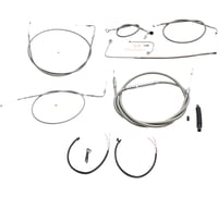 La choppers Handlebar Cable/Brake Line Kit - Complete - 15" - 17" Handlebars - Stainless