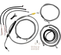 La choppers Handlebar Cable/Brake Line Kit - Complete - 15" - 17" Handlebars - Stainless