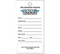 Drag specialties Inventory Re-Order Tags