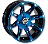 Moose utility Wheel - 387X - Front - Anodized Blue/Black - 12x7 - 4/110 - 4+3