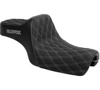 Slyfox High Noon Seat - Double Diamond - Silver Logo - Silver Stitch - XL '04-'22