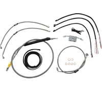 La choppers Handlebar Cable/Brake Line Kit - Quick Connect - Complete - 15" - 17" Handlebars - Stainless