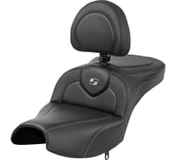Saddlemen Roadsofa™ Seat - With Backrest - Black - Carbon Fiber - Indian Pursuit '22-'24