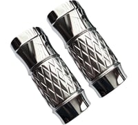 Eddie trotta designs Fork Slider Covers - Platinum-Cut Chrome - Extended +2"