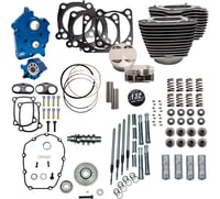 S&S Cycle 132" Power Pack - 550 Gear Drive - Oil Cooled - Wrinkle Black w/Highlight Fins - M8