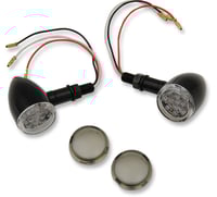 Drag specialties LED Marker Lights - Black/Red - Smoke Lens