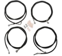 La choppers Handlebar Cable/Brake Line Kit - 15" - 17" Ape Hanger Handlebars - Black Vinyl