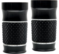 Eddie trotta designs Fork Slider Covers - Cross-Cut Black Anodized