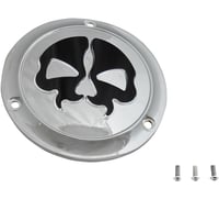 Drag specialties Split Skull Derby Cover - Chrome - 3-Hole