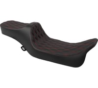 Drag specialties Predator III Seat - Extended Reach - Double Diamnd - Red Stitching - FLH/FLT '08-'24