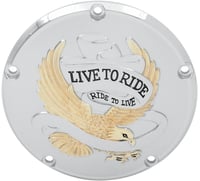Drag specialties Live to Ride Derby Cover - 5-Hole - Gold