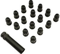 Moose utility Lug Nut - Splined - 12 mm x 1.25 - Black - 16 Pack