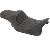 Drag specialties Predator III Seat - Double Diamond - Silver Stitched - FL '08-'23