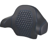 Saddlemen Tour Pack Backrest Pad - Honeycomb - Blue Stitching - FL '14-'24