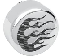 Drag specialties Horn Cover - Chrome - Black Flame
