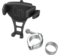 Ciro Phone Holder - Constrictor - Black - Chrome 1-1/8" | 1-1/4" Handlebar Mount