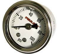 Feuling oil pump corp. Oil Pressure Gauge - 1.5" Dial - Back Port - White Face