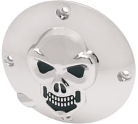 Drag specialties Skull Derby Cover - Chrome - 4-Hole