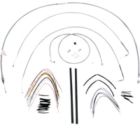 Burly brand Handlebar Cable/Brake Line Kit - Complete - 18" Ape Hanger Handlebars - Stainless Steel