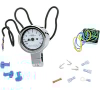 Baron 3" Bullet Electronic Tachometer Fits 1" Bar - Chrome - White Face - 3.5" L x 2.875" D