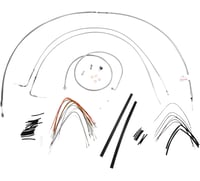 Burly brand Handlebar Cable/Brake Line Kit - Complete - 16" Ape Hanger Handlebars - Stainless Steel