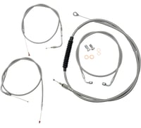 La choppers Handlebar Cable/Brake Line Kit - Stock Ape Hanger Handlebars - Stainless Steel