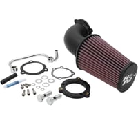 K & n Aircharger® Intake System with Mandrel-Bent Aluminum Intake Tube Kit - Black