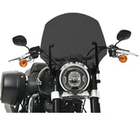 Memphis shades El Paso Windshield - 15" - 9" Headlight Cutout - Dark Black Smoke