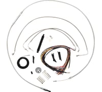 La choppers Handlebar Cable/Brake Line Kit - Quick Connect - Complete - 12" - 14" Handlebars - Stainless
