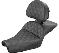 Saddlemen Explorer Seat - With Backrest - Lattice Stitched - Black - XL '04-'22