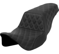 Saddlemen Step-Up Seat - Lattice Stitch - Gray Stitch - FLH/FLT '08-'23