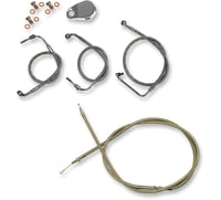 La choppers Handlebar Cable/Brake Line Kit - Mini Ape Hanger Handlebars - Stainless Steel