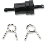 Emgo Anodized Aluminum Fuel Filter - Black - 1/4"