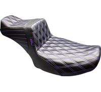 LE Pera Tailwhip Daddy Long Legs Seat - Black - Purple Double Diamond Stitch - FLT/FLH '24-'25