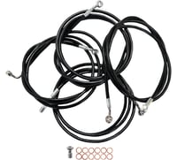 La choppers Handlebar Cable/Brake Line Kit - 15" - 17" Ape Hanger Handlebars - Black Vinyl