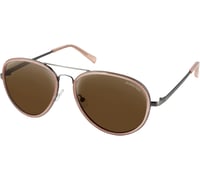 Bobster Goose Sunglasses - Gloss Clear Blush Gunmetal - Brown HD Silver Mirror