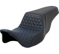Saddlemen Step-Up Seat - Honeycomb - Blue Stitching - FL '08-'23