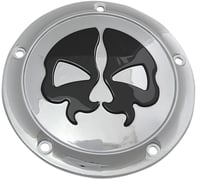 Drag specialties Split Skull Derby Cover - Chrome - 5-Hole