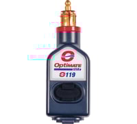 Tecmate Dual USB Charger - Optimate - 180° BIKE Plug/12V - In-Line