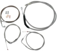 La choppers Handlebar Cable/Brake Line Kit - 12" - 14" Ape Hanger Handlebars - Stainless Steel