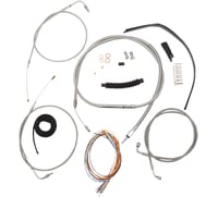 La choppers Handlebar Cable/Brake Line Kit - Complete - Beach Bar Handlebars - Stainless