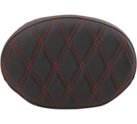 Drag specialties Oval Sissy Bar Pad - Double Diamond - Red Stitch - FL '99-'22