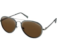 Bobster Goose Sunglasses - Gloss Clear Slate Gunmetal - Brown HD Silver Mirror