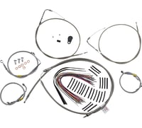 Burly brand Control Kit - Early Touring Bikes - 15" Bagger Bar Handlebars - Stainless