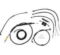La choppers Handlebar Cable/Brake Line Kit - Quick Connect - Complete - 15" - 17" Handlebars - Midnight