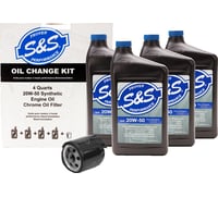 S&s cycle Oil Change Kit - Black Filter - '84-'99 Big Twin/'86-'22 Sportster - 4 US quarts